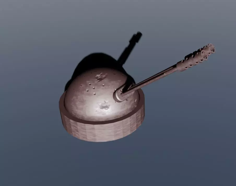 Double-barreled small-caliber gun in the bunker type 3D model_0