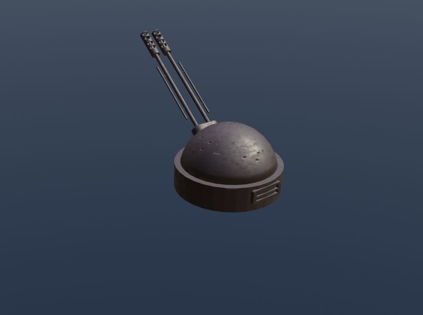 Double-barreled small-caliber gun in the bunker type 3D model_4