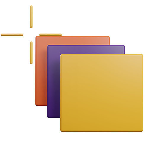 Layers Illustration in Design App Low-poly 3D model