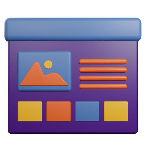 Design Layout Low-poly 3D model