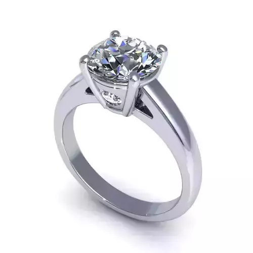 Flush-Fit Cathedral Diamond Ring