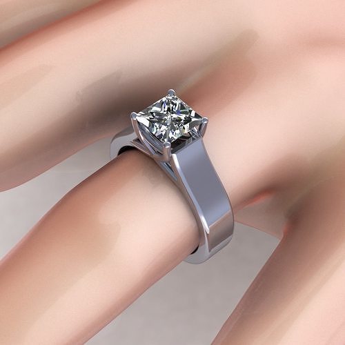 Golden Trust Love Diamond Ring 3D print model