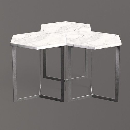 HEX side-Table steel Low-poly 3D model