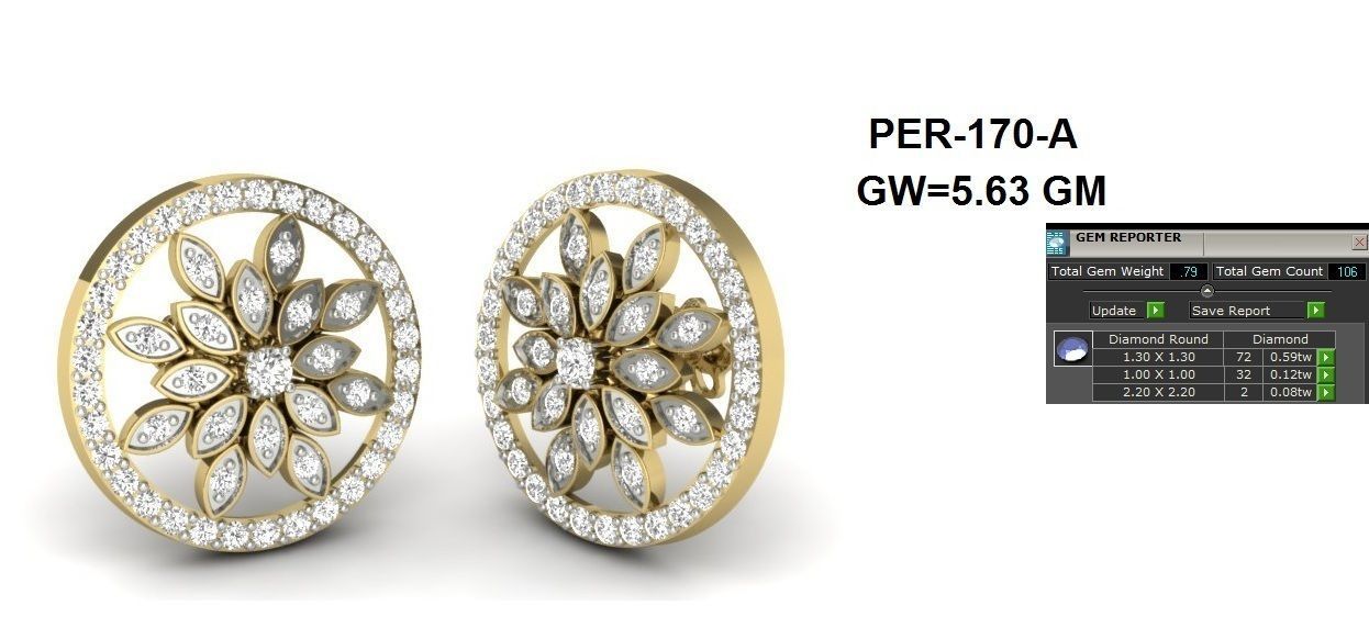 Luxurious Earrings  3D print model_14