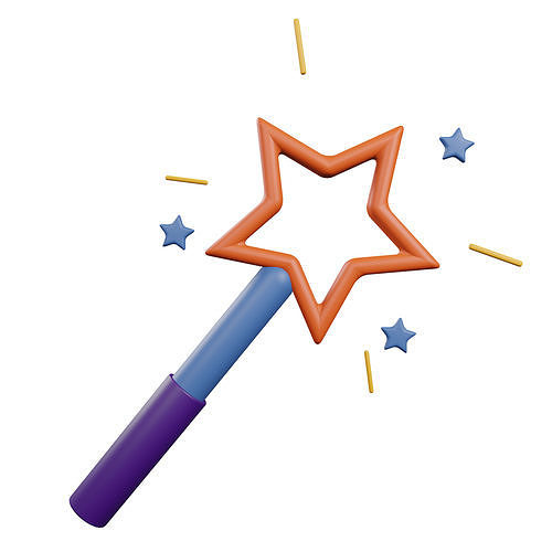 Magic Wand Design Tool Low-poly 3D model