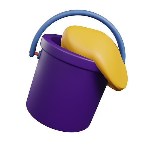 Paint Bucket  Low-poly 3D model