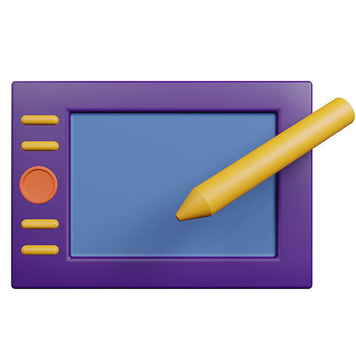 Pen Tablet Low-poly 3D model