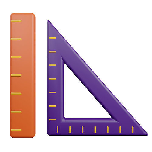 Ruler Icon Low-poly 3D model