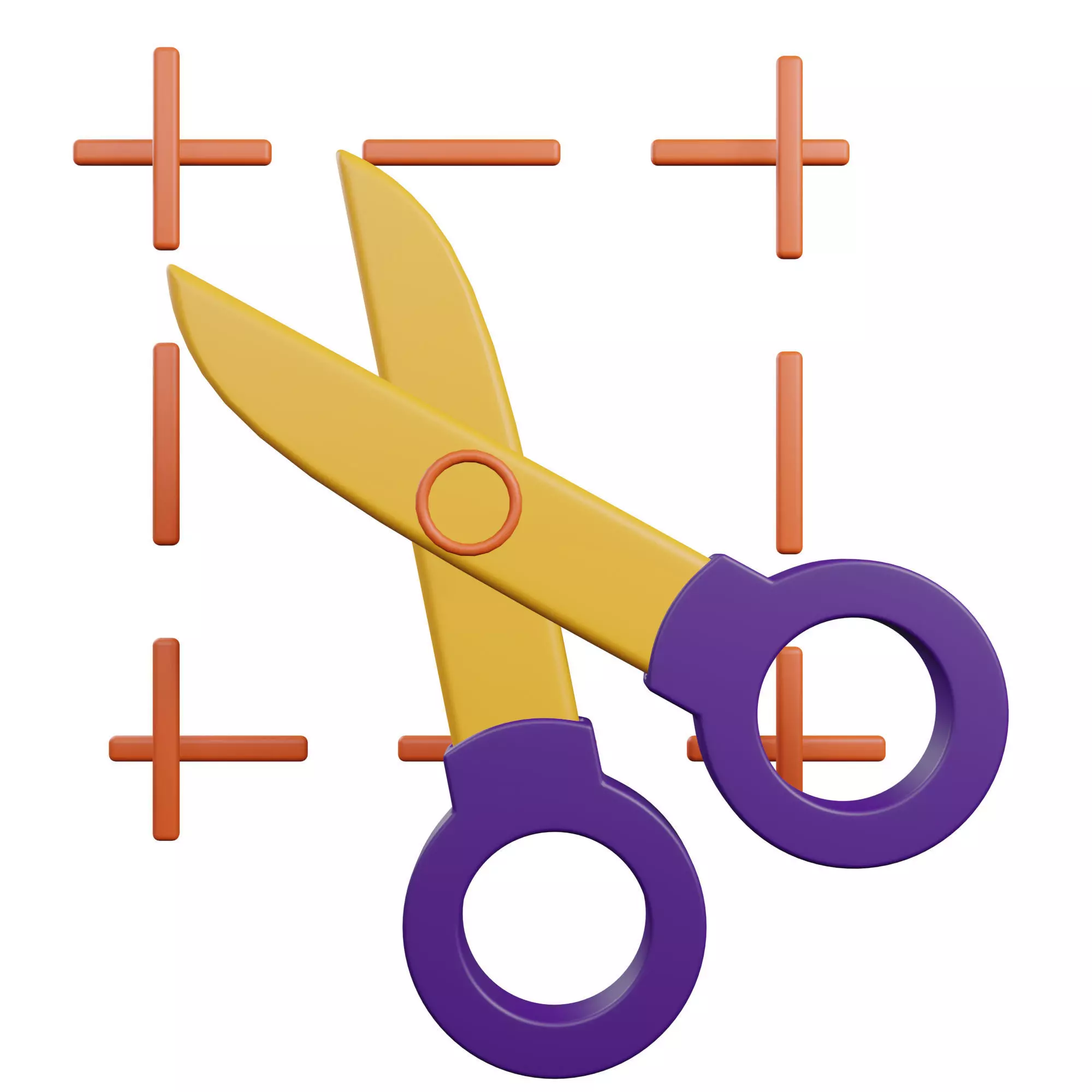 Scissor Icon Low-poly 3D model