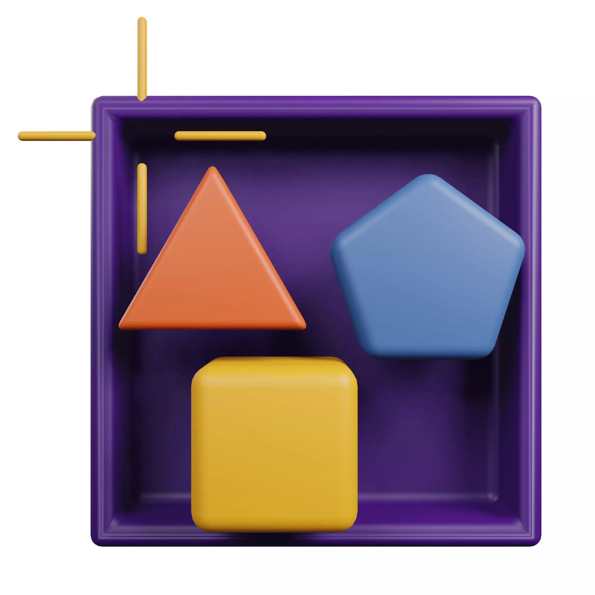 Shape Images Icon Low-poly 3D model_0