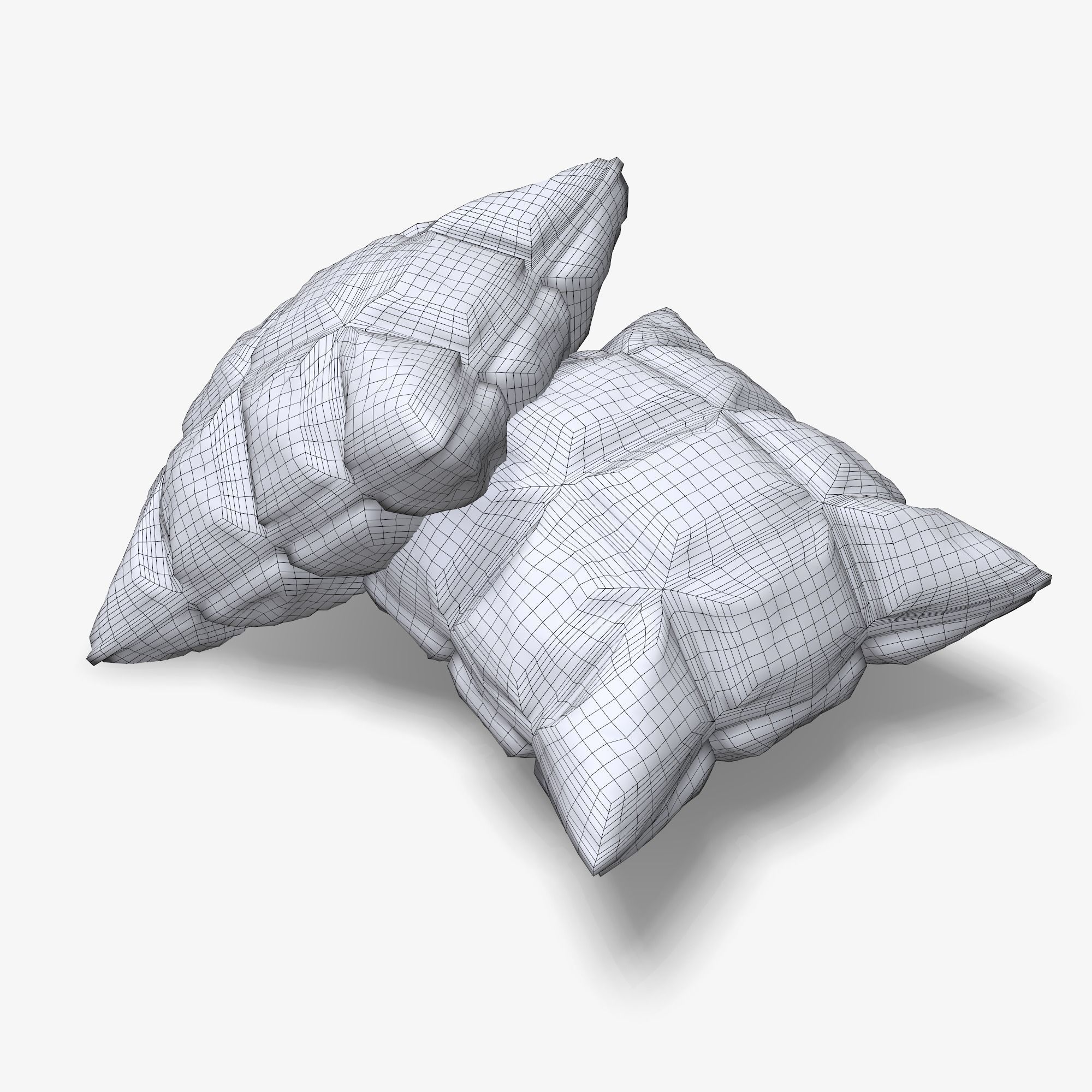 Pillows Pile Low-poly 3D model_8
