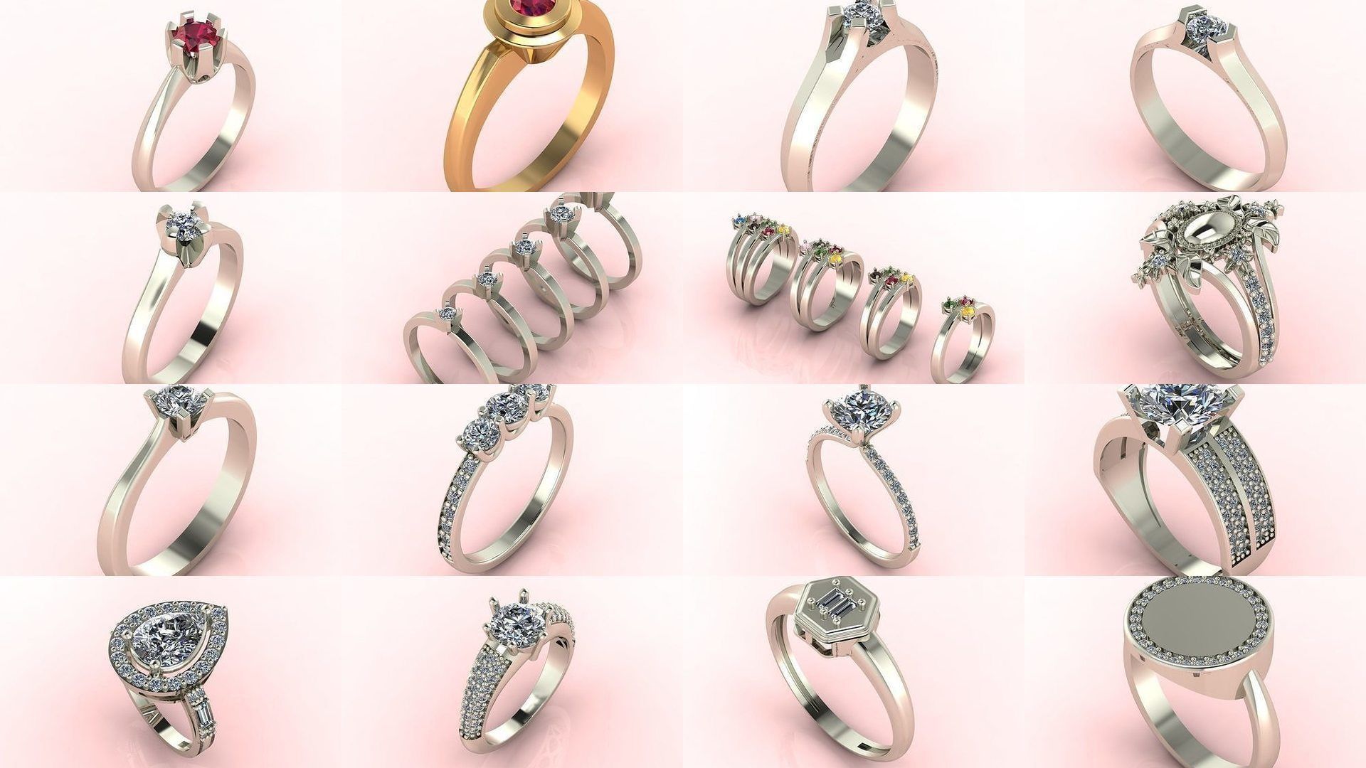 98 Files -  3DM Solitaire Women Ring Single Stone print model 3D Model Collection_13