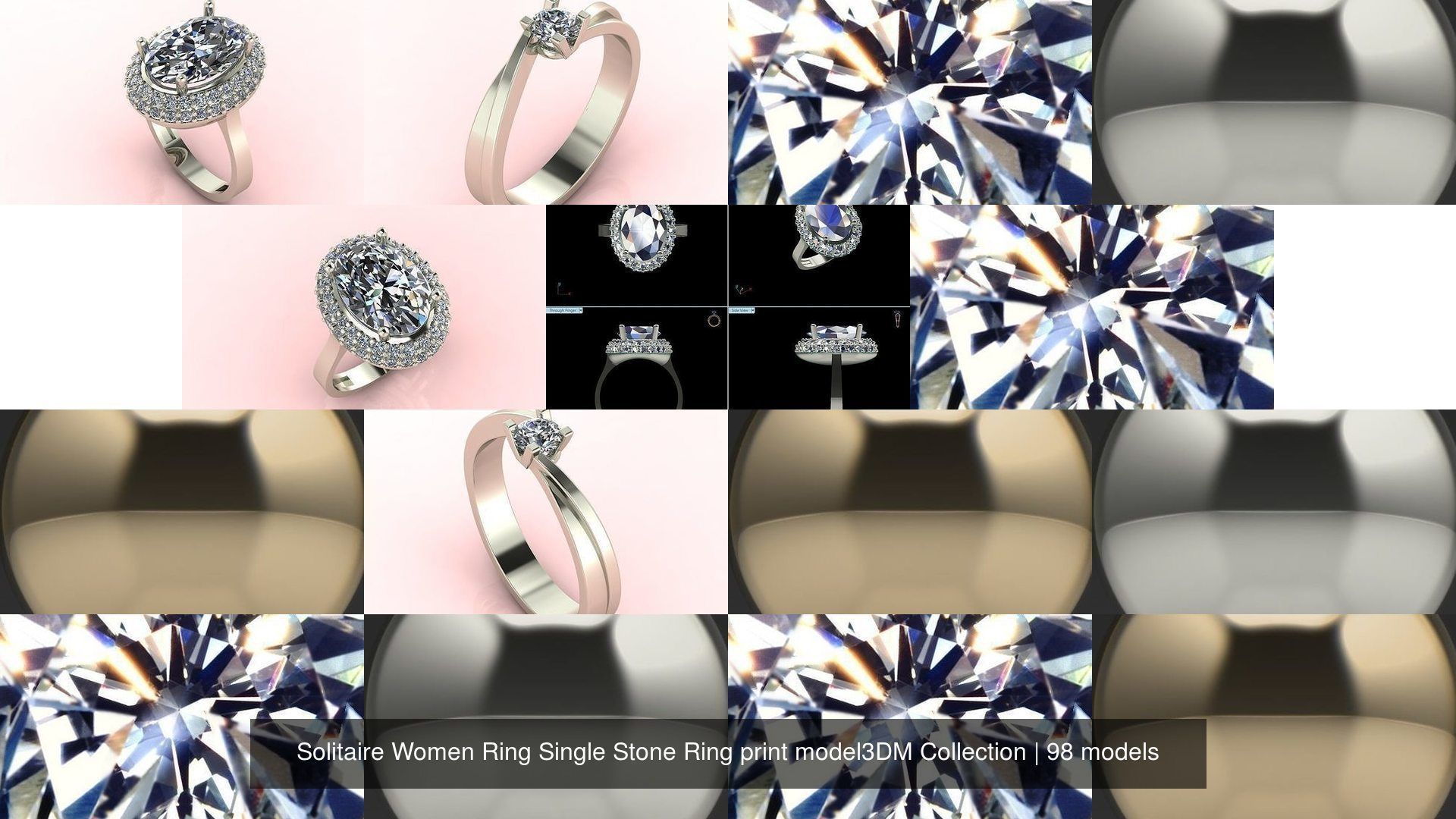 98 Files -  3DM Solitaire Women Ring Single Stone print model 3D Model Collection_18