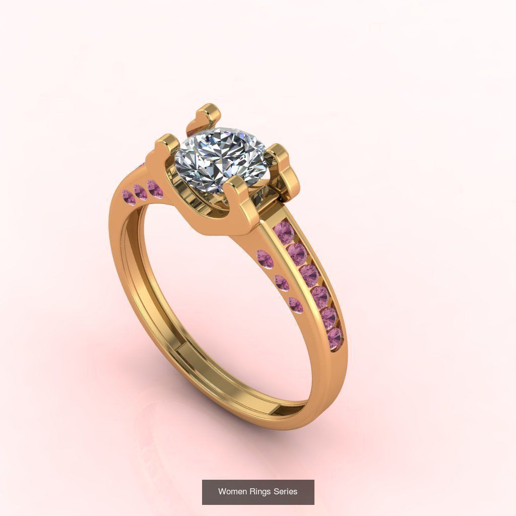 98 Files -  3DM Solitaire Women Ring Single Stone print model 3D Model Collection_90