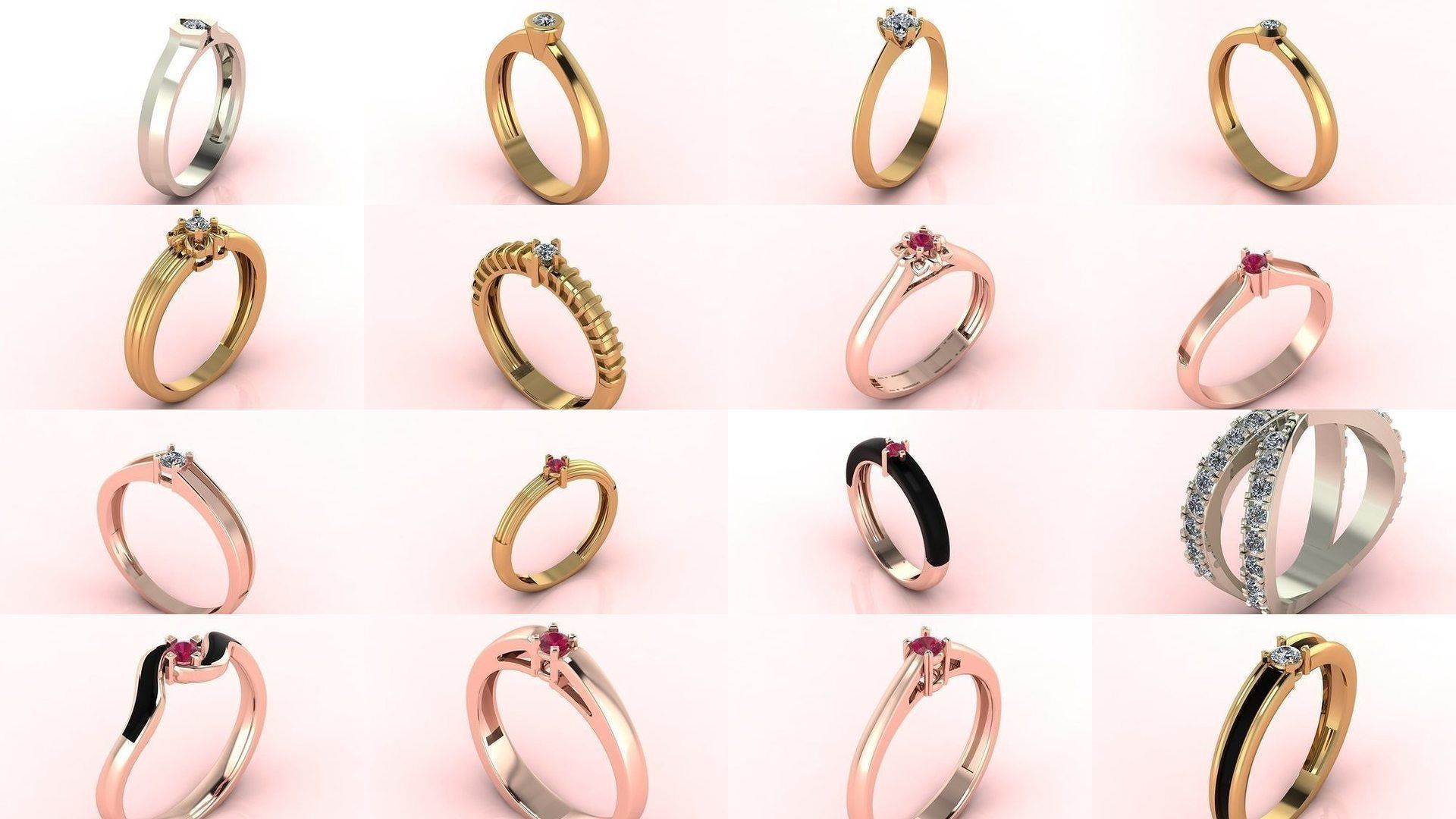 98 Files -  3DM Solitaire Women Ring Single Stone print model 3D Model Collection_7