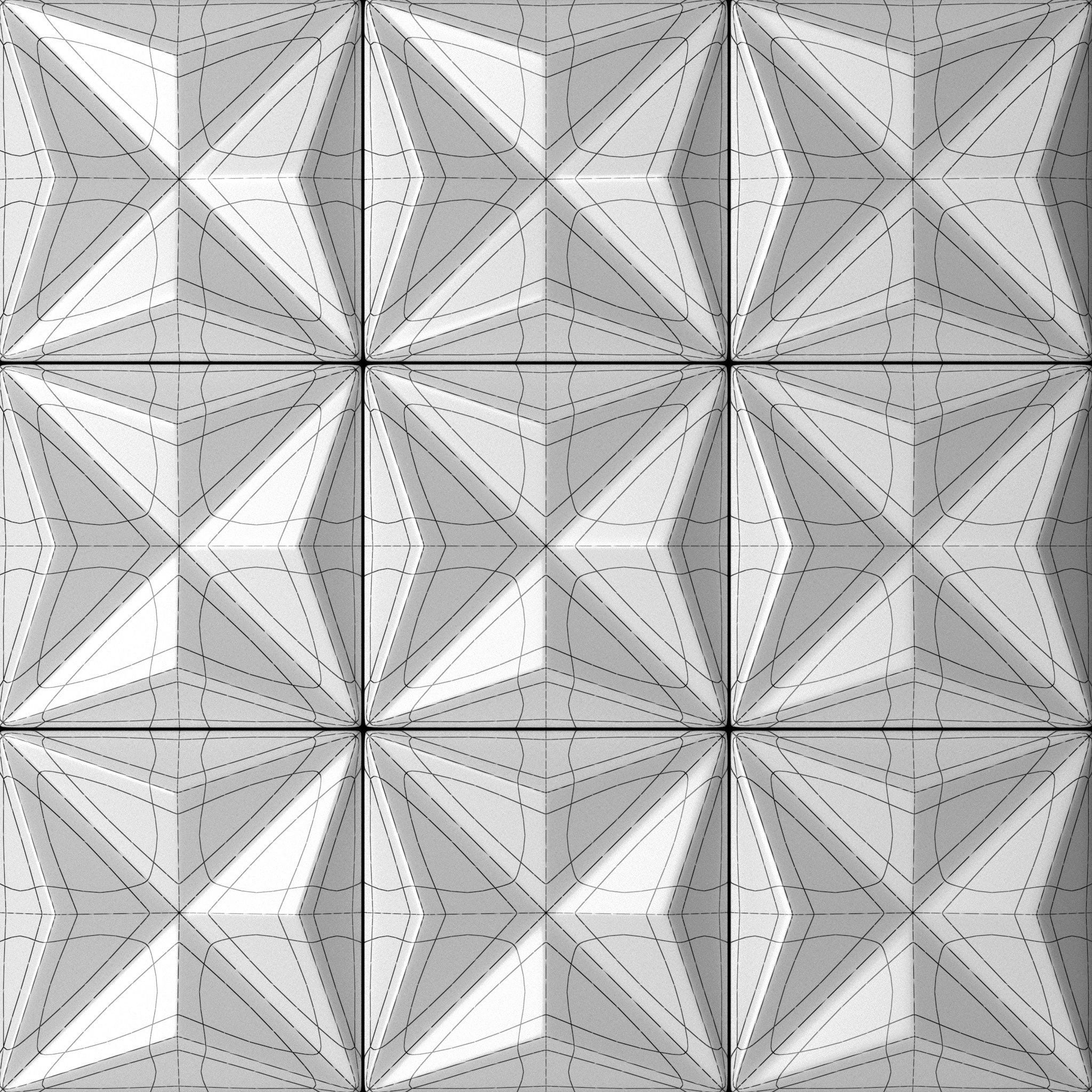 Panel3D05 geometric wall panel 3D model_8