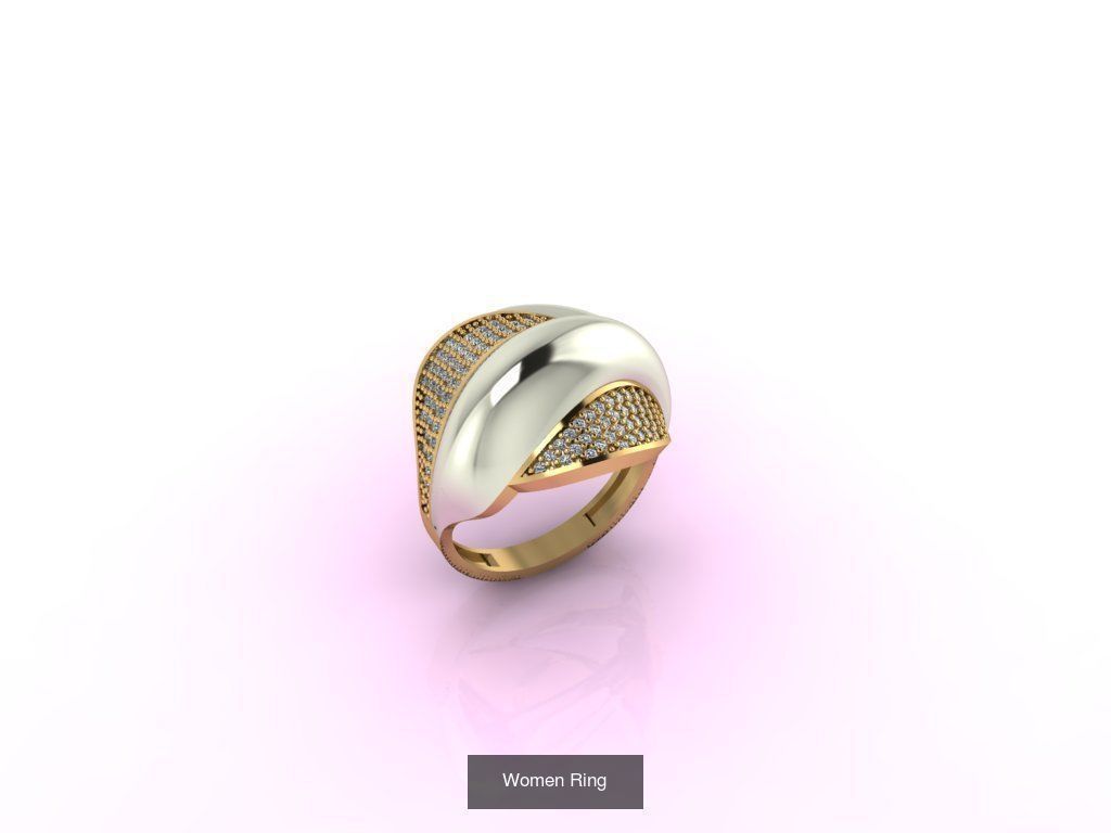 27 3DM Model Women Ring Stone 3DM Womens Ring 3D print model 3D Model Collection_15