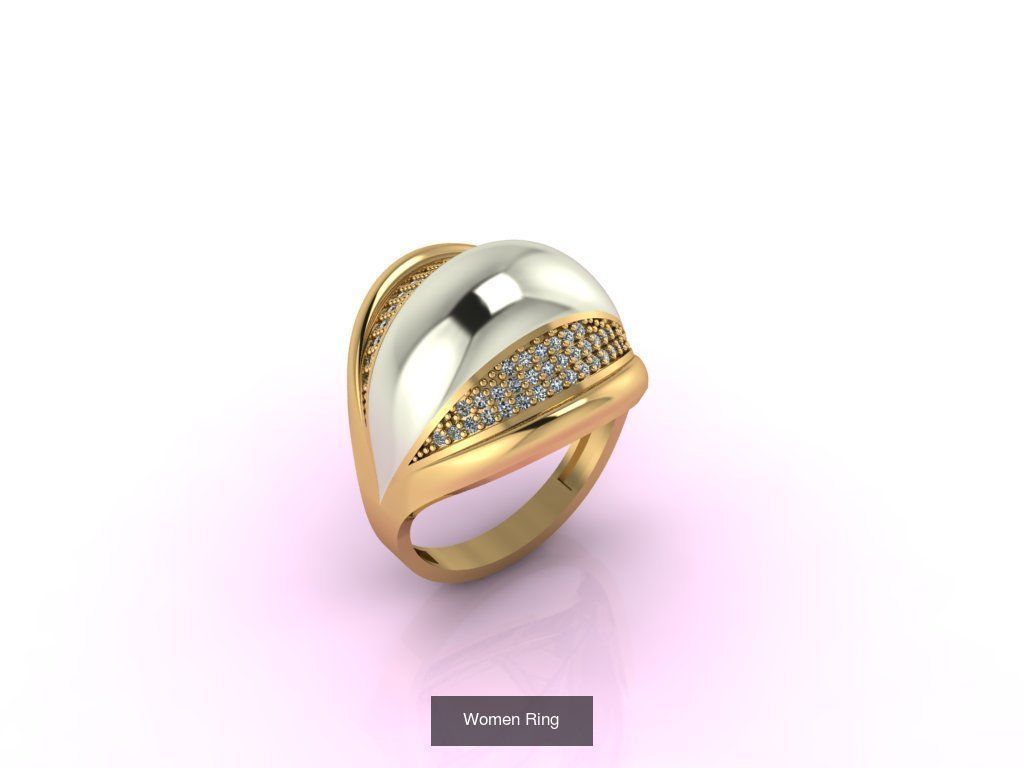 27 3DM Model Women Ring Stone 3DM Womens Ring 3D print model 3D Model Collection_3