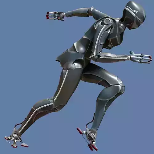Servoid antropomorphic servant android Low-poly 3D model