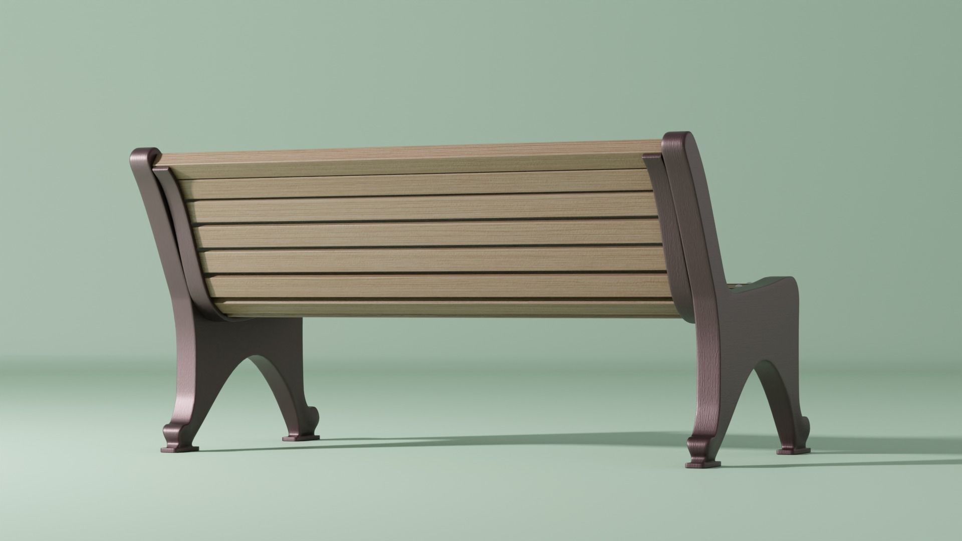 Wooden Bench 3D model_8