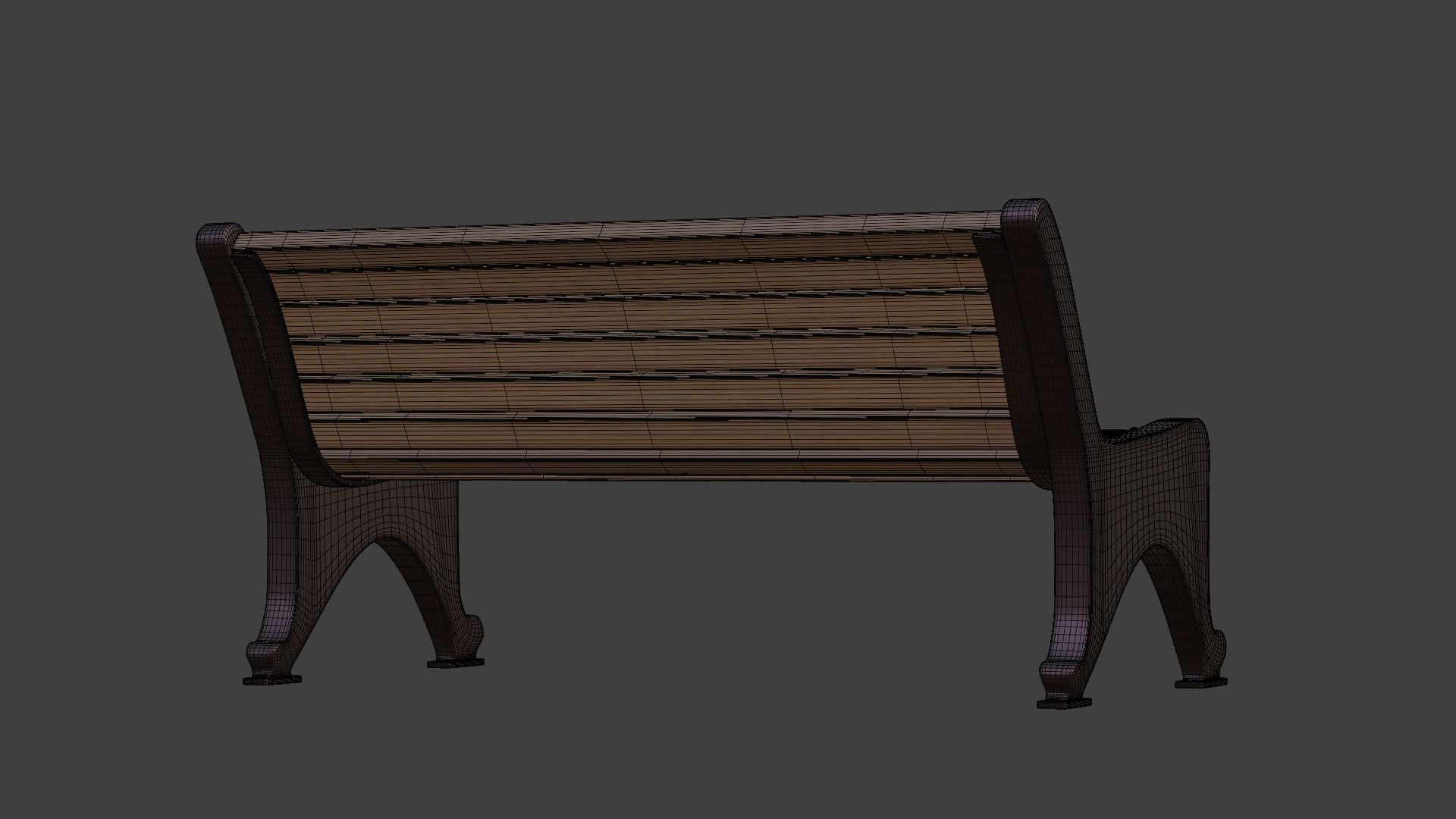 Wooden Bench 3D model_12