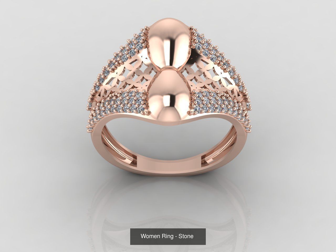100 Files - Women Ring Womens Rings With Stone Models 3DM 3D Model Collection_14