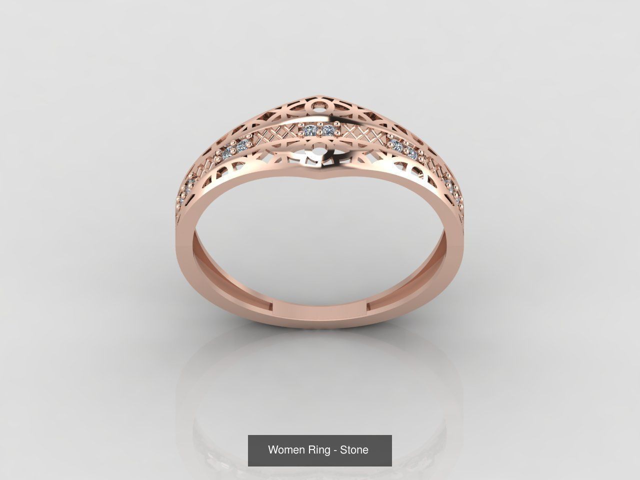 100 Files - Women Ring Womens Rings With Stone Models 3DM 3D Model Collection_88