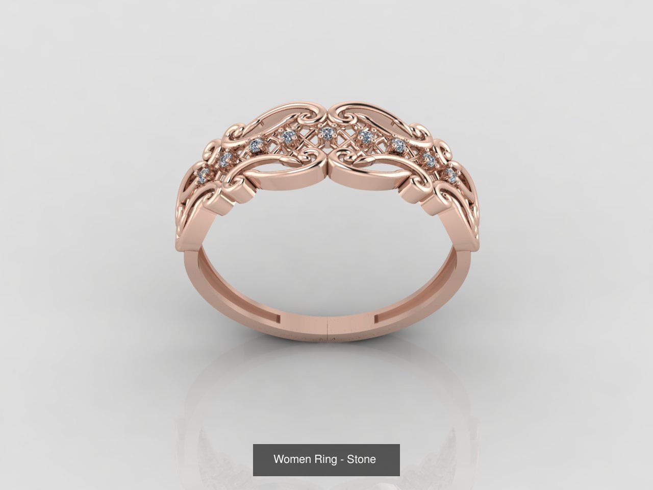 100 Files - Women Ring Womens Rings With Stone Models 3DM 3D Model Collection_47