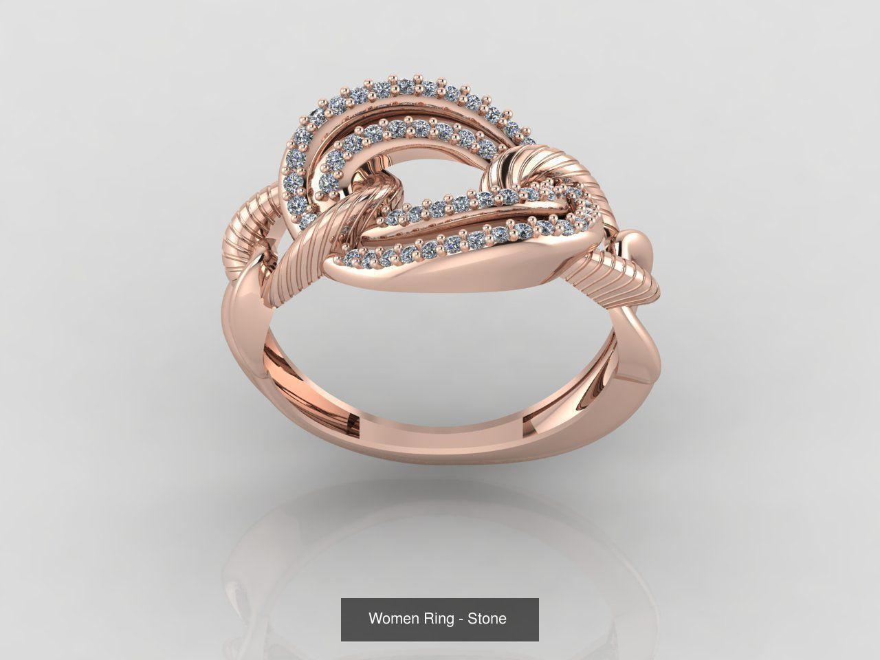 100 Files - Women Ring Womens Rings With Stone Models 3DM 3D Model Collection_19