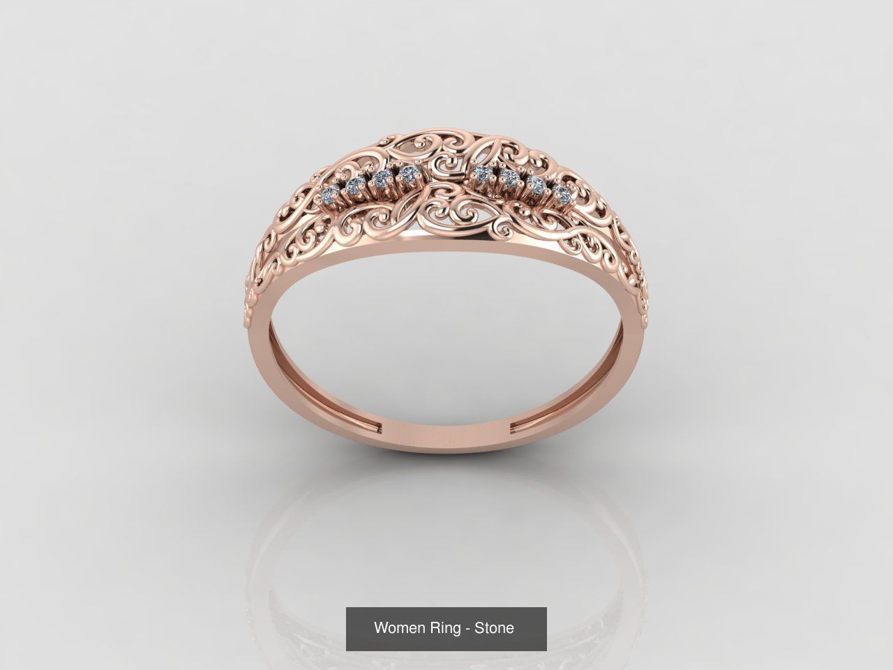 100 Files - Women Ring Womens Rings With Stone Models 3DM 3D Model Collection_73
