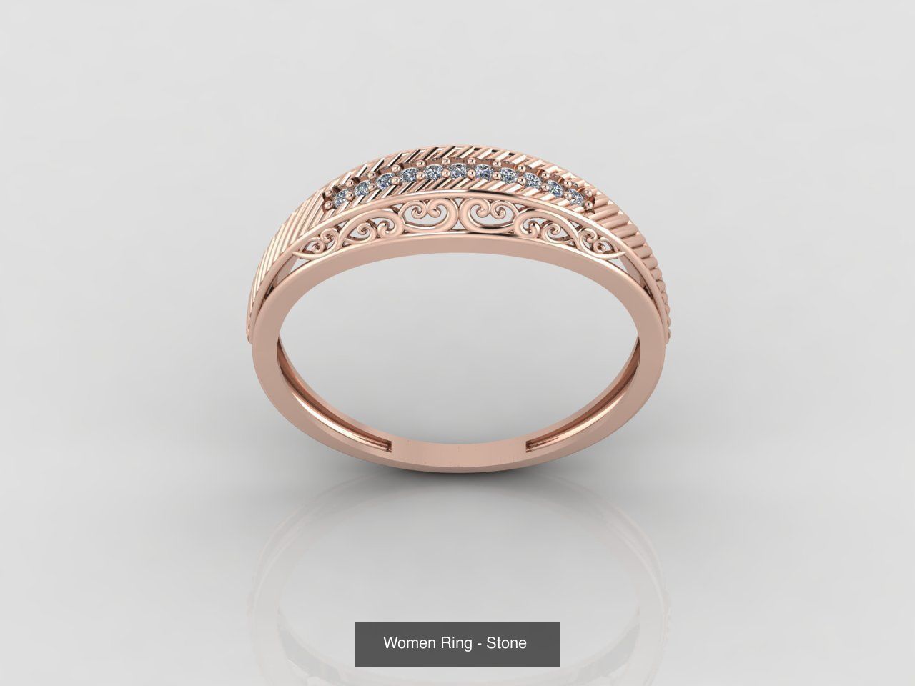 100 Files - Women Ring Womens Rings With Stone Models 3DM 3D Model Collection_44