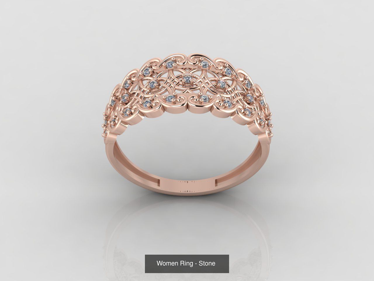 100 Files - Women Ring Womens Rings With Stone Models 3DM 3D Model Collection_24