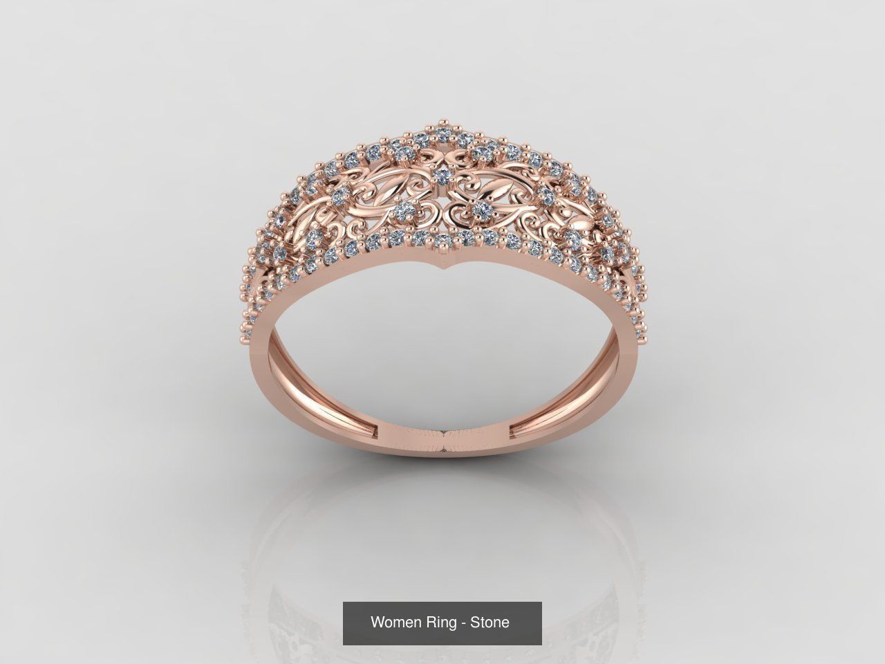 100 Files - Women Ring Womens Rings With Stone Models 3DM 3D Model Collection_43