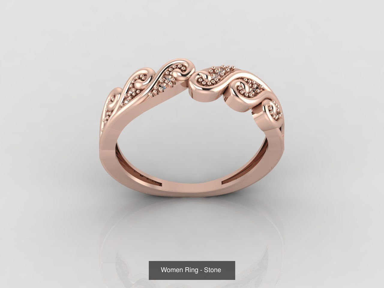 100 Files - Women Ring Womens Rings With Stone Models 3DM 3D Model Collection_59