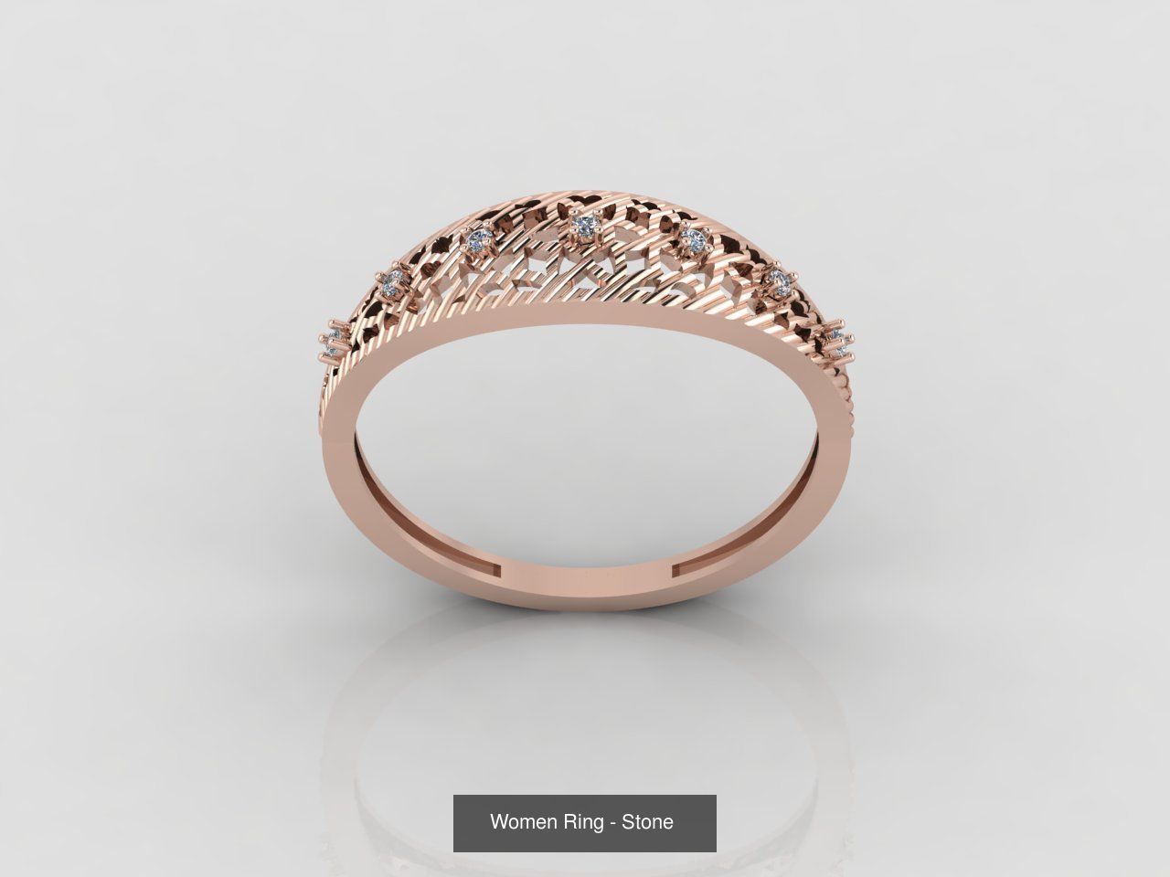 100 Files - Women Ring Womens Rings With Stone Models 3DM 3D Model Collection_33