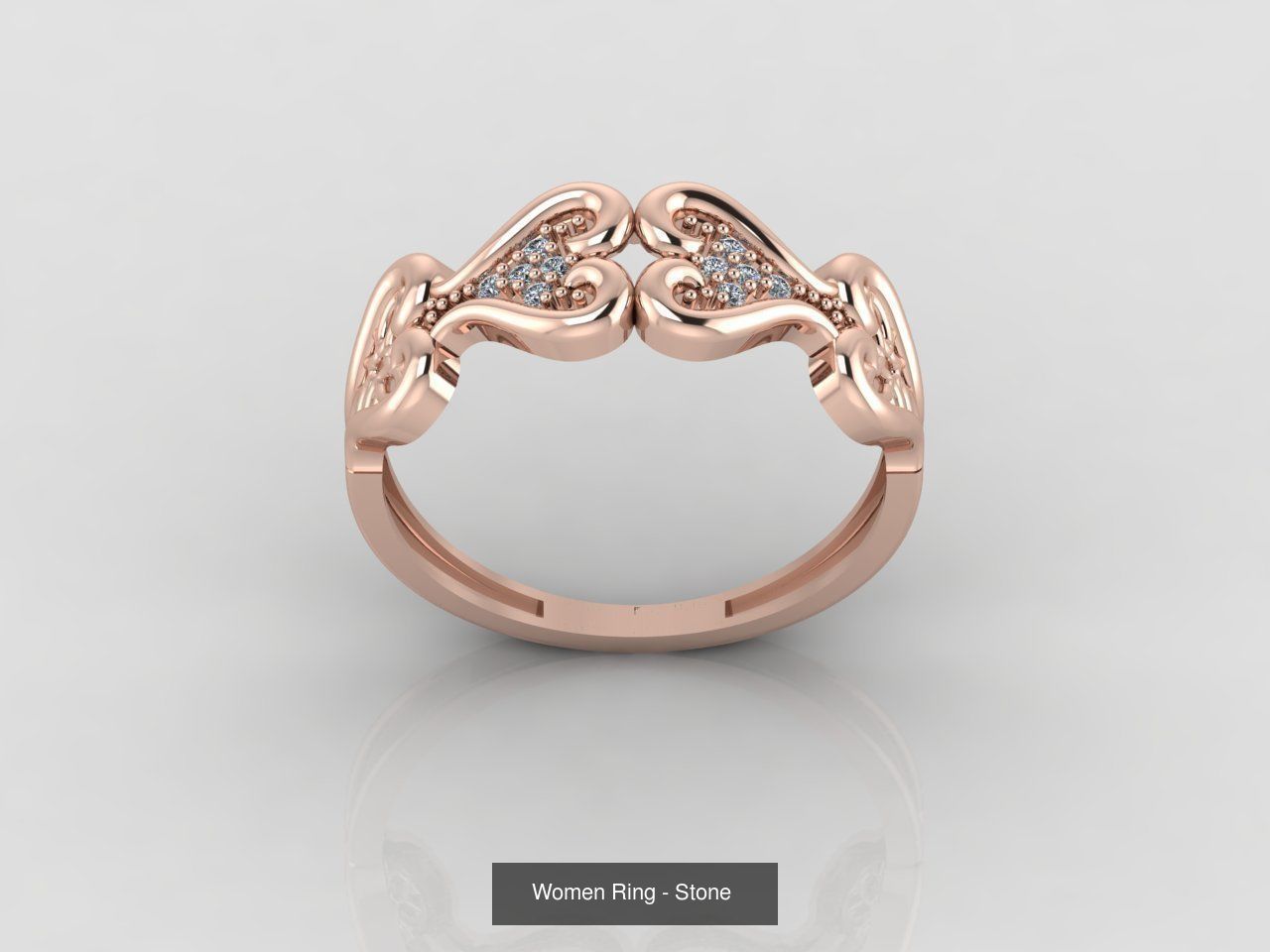 100 Files - Women Ring Womens Rings With Stone Models 3DM 3D Model Collection_62