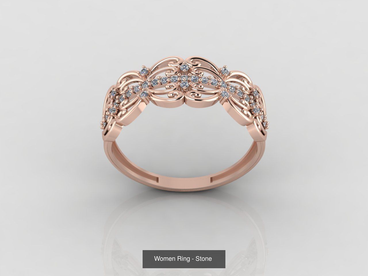 100 Files - Women Ring Womens Rings With Stone Models 3DM 3D Model Collection_34