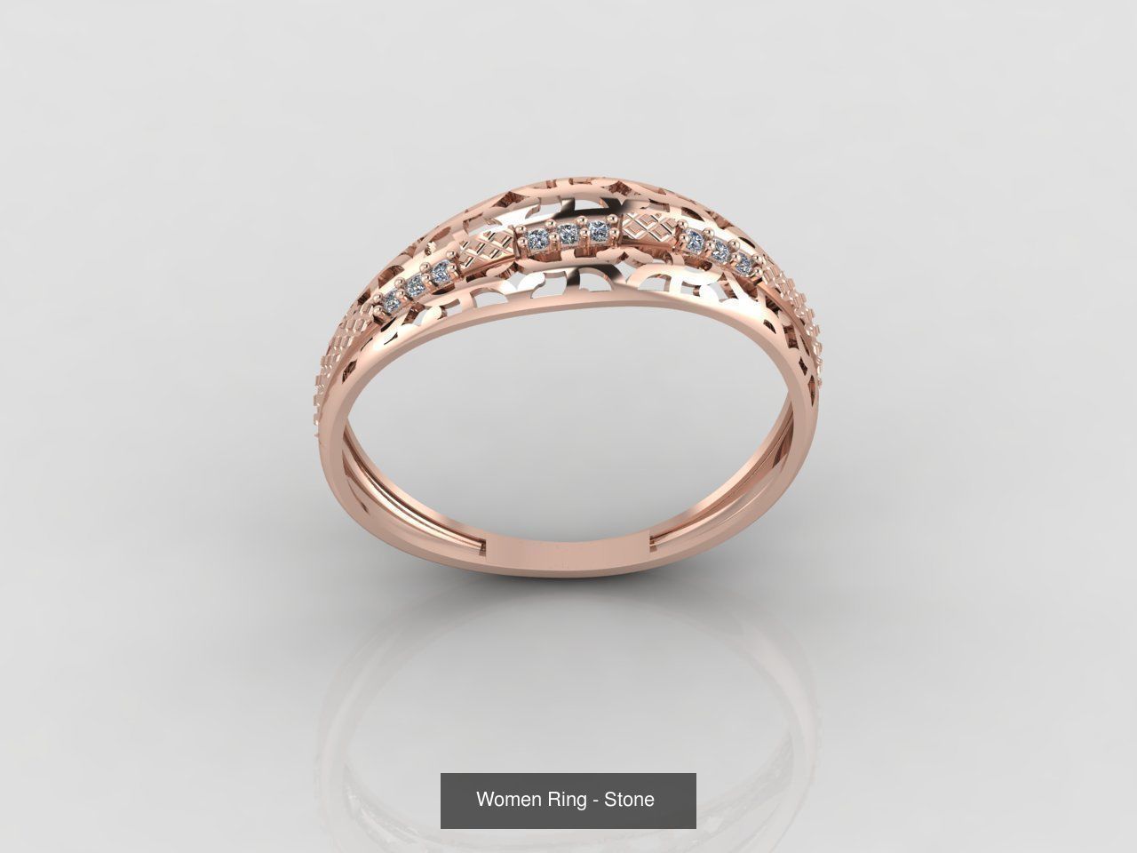100 Files - Women Ring Womens Rings With Stone Models 3DM 3D Model Collection_50
