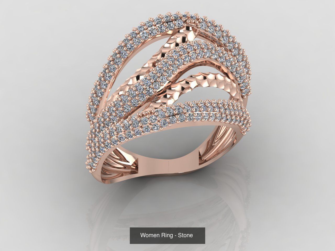 100 Files - Women Ring Womens Rings With Stone Models 3DM 3D Model Collection_15