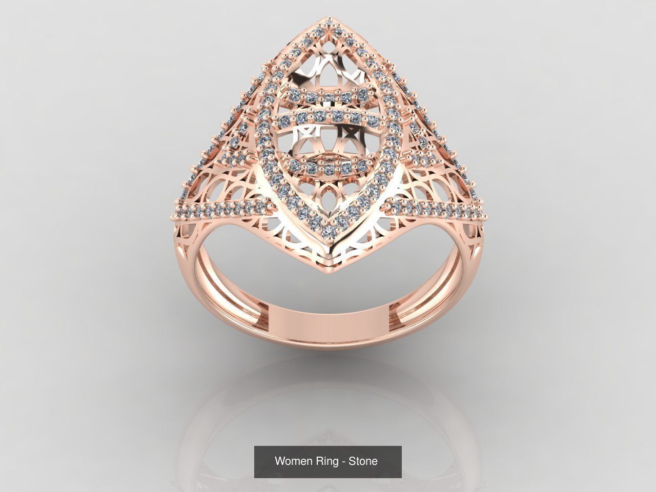 100 Files - Women Ring Womens Rings With Stone Models 3DM 3D Model Collection_23