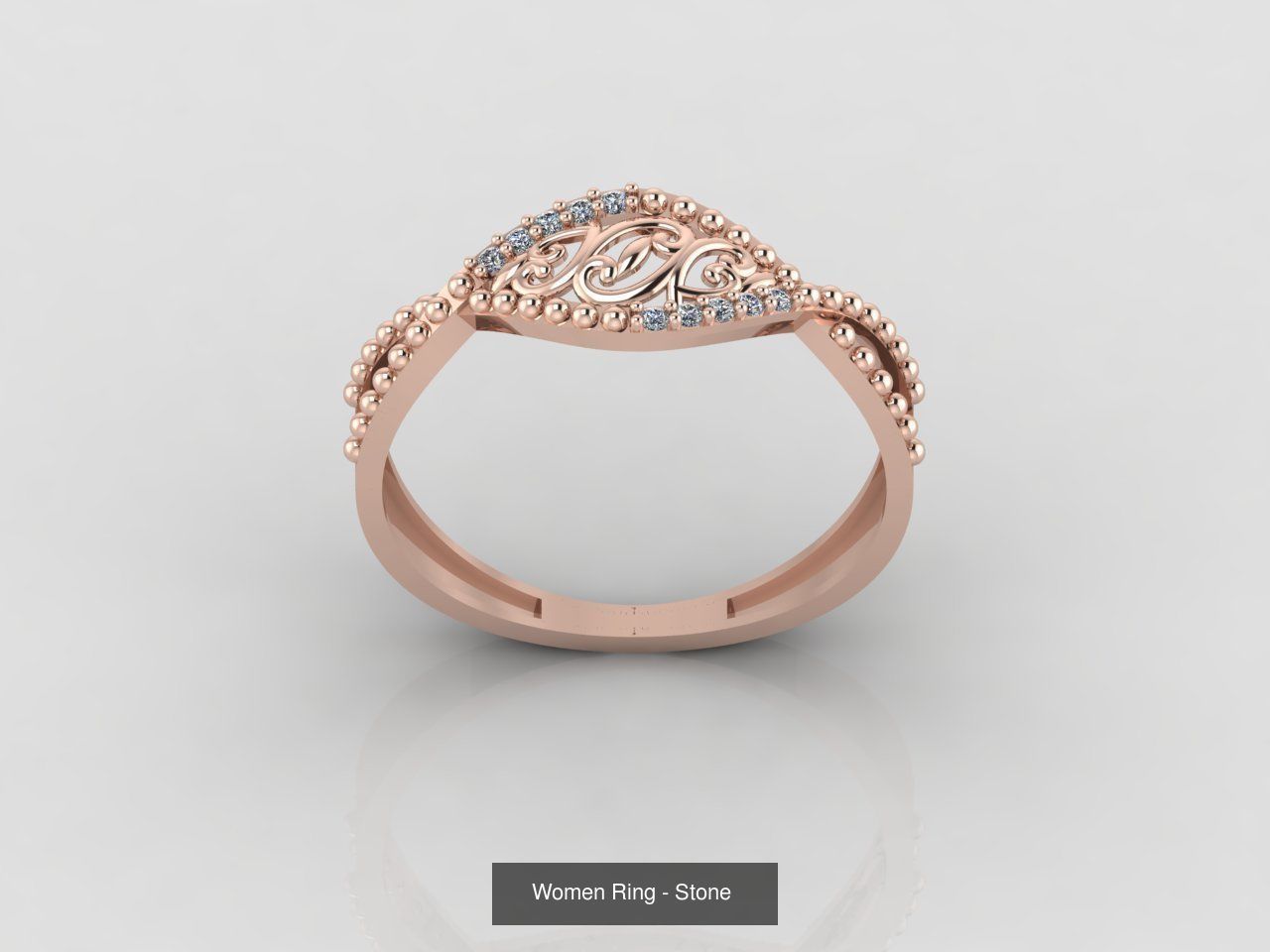 100 Files - Women Ring Womens Rings With Stone Models 3DM 3D Model Collection_67
