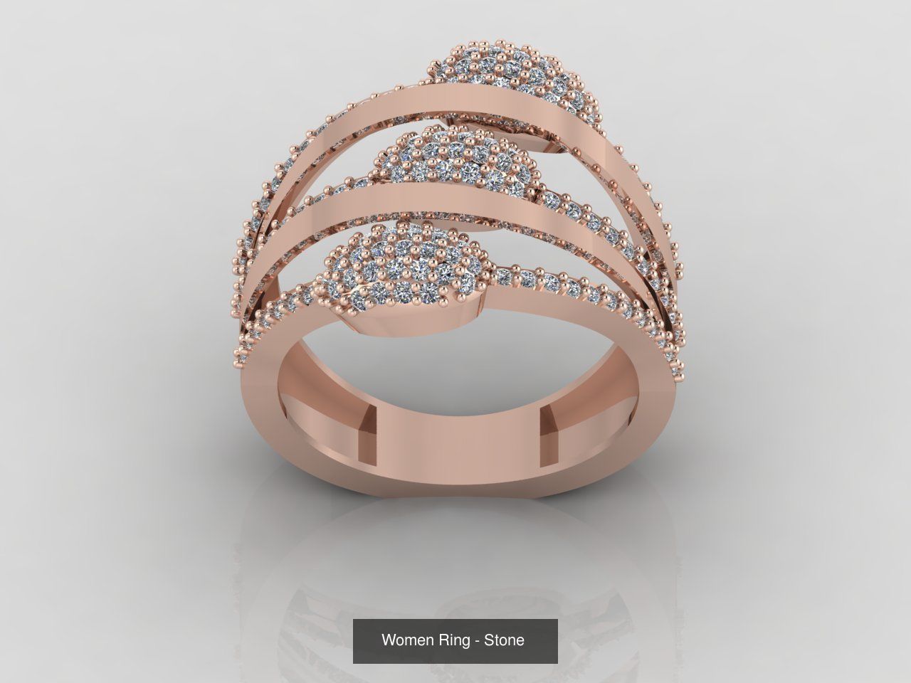 100 Files - Women Ring Womens Rings With Stone Models 3DM 3D Model Collection_18