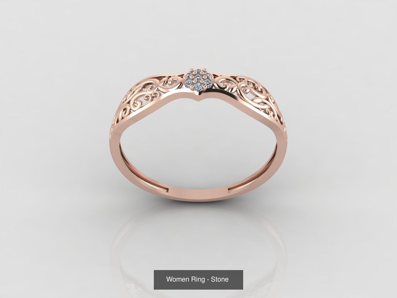 100 Files - Women Ring Womens Rings With Stone Models 3DM 3D Model Collection_51
