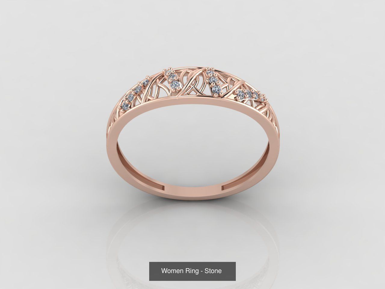 100 Files - Women Ring Womens Rings With Stone Models 3DM 3D Model Collection_27