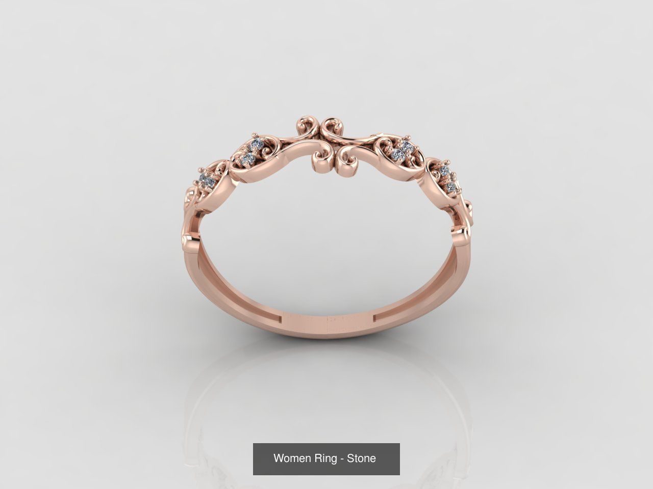 100 Files - Women Ring Womens Rings With Stone Models 3DM 3D Model Collection_32