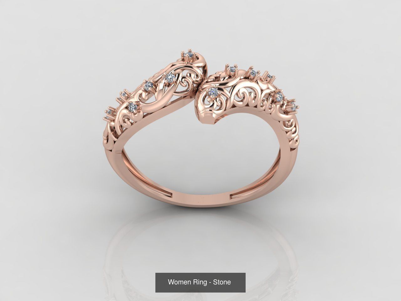 100 Files - Women Ring Womens Rings With Stone Models 3DM 3D Model Collection_48