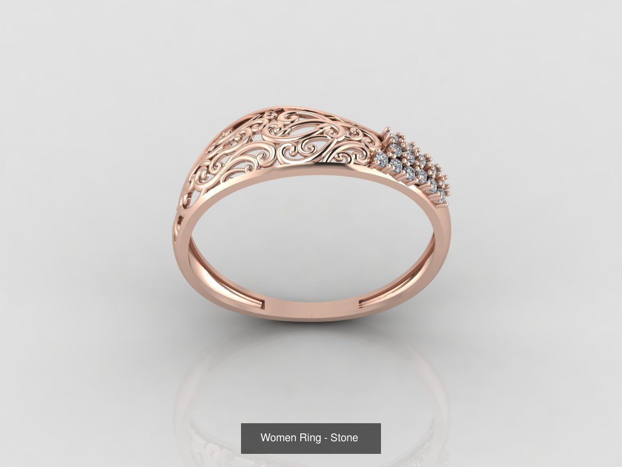 100 Files - Women Ring Womens Rings With Stone Models 3DM 3D Model Collection_41