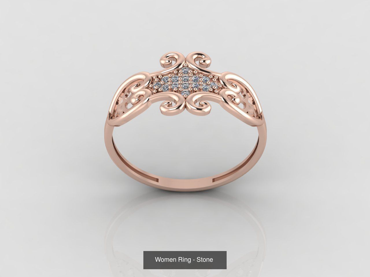 100 Files - Women Ring Womens Rings With Stone Models 3DM 3D Model Collection_25