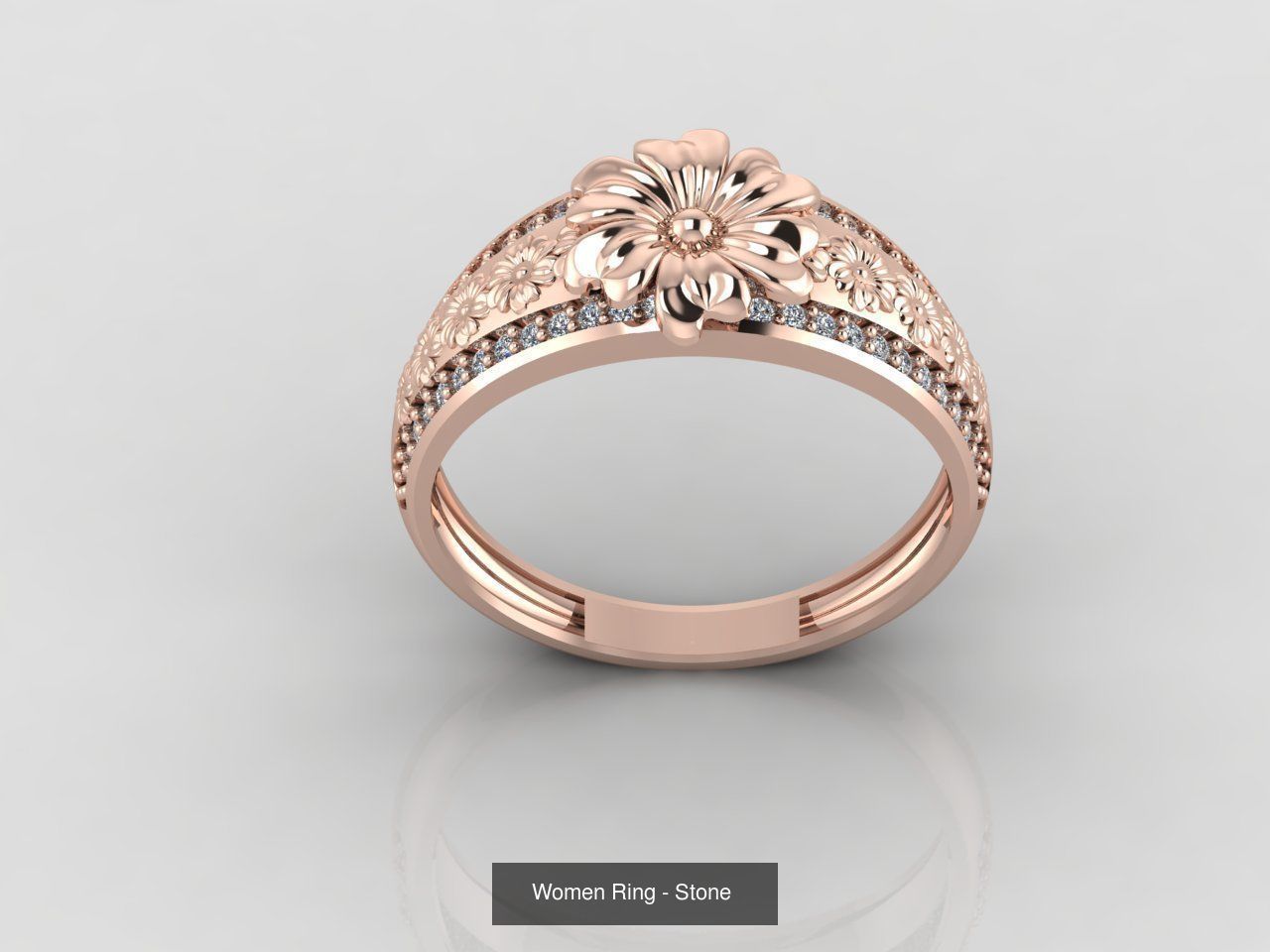 100 Files - Women Ring Womens Rings With Stone Models 3DM 3D Model Collection_92
