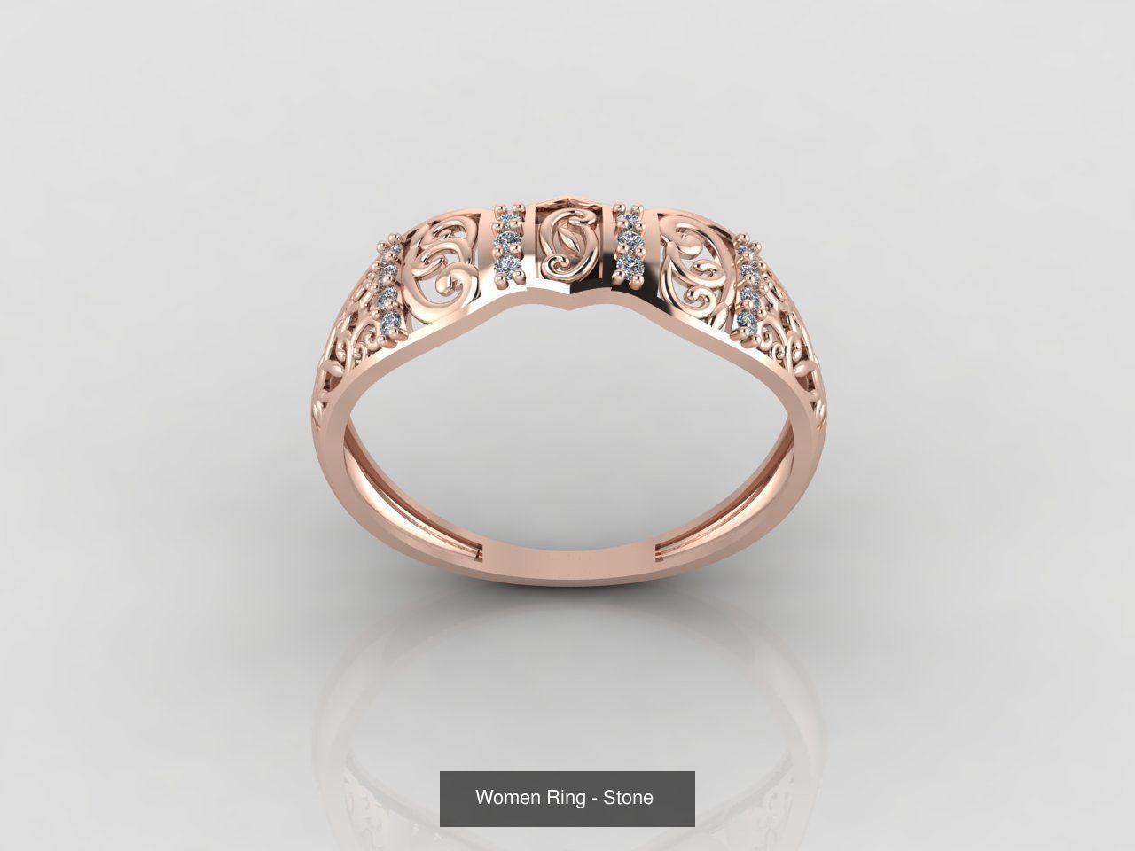 100 Files - Women Ring Womens Rings With Stone Models 3DM 3D Model Collection_45